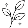 Simple black line drawing of a branch with leaves on a white background