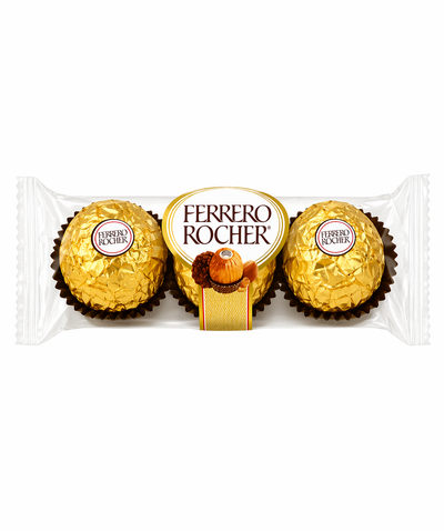 Ferrero Rocher chocolate set in packaging on a white background